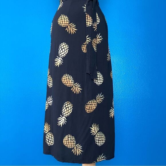 Sugarhill Brighton 70s Elva Midi Slip Dress in Handcrafted Pineapple Batik XS - Picture 4 of 14
